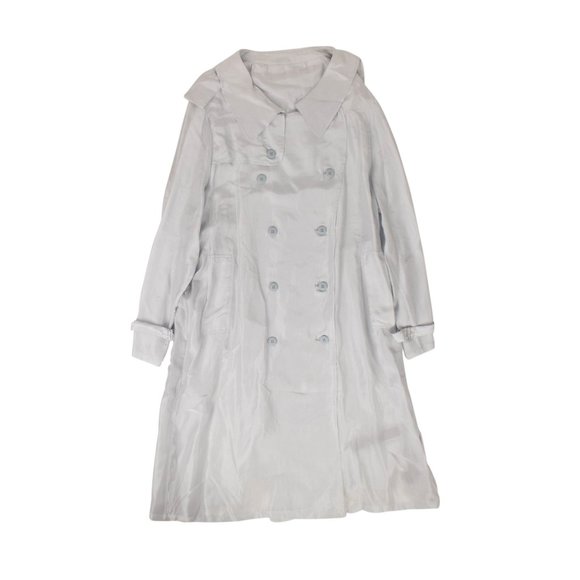 UNRAVEL PROJECT White Silk Backwards Trench Jacket Size 0/36 $2100 - Picture 1 of 5